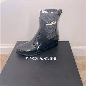Black Coach Rainboots - never worn